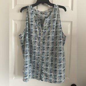 Bass Sleeveless Blouse with fish prints